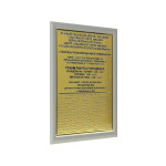 Табличка комплексная на основе пластик под металл защитное покрытие с рамкой 24мм, серебро по индивидуальным размерам