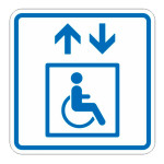 Пиктограмма тактильная G-23 Лифт доступный для инвалидов на креслах-колясках, монохром