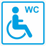 Пиктограмма тактильная G-27 Туалет для инвалидов в креслах-колясках, монохром