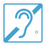 Пиктограмма тактильная G-03 Доступность для инвалидов по слуху, монохром
