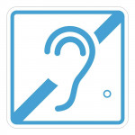 Пиктограмма G-03 Доступность для инвалидов по слуху. 200 x 200 х 3 мм