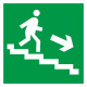 Пиктограмма E 13 Направление к эвакуационному выходу по лестнице вниз: цена 0 ₽, оптом, арт. 20285-PL