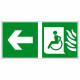 Пиктограмма Эвакуационные пути для инвалидов, налево, ПВХ
