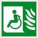 Пиктограмма Эвакуационные пути для инвалидов (Выход здесь) налево