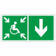 Знак эвакуационный Направление движения к пункту (месту) сбора для инвалидов, назад, прав., фотолюм