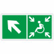Знак эвакуационный Направление движения к пункту (месту) сбора для инвалидов, налево вверх, фотолюм