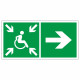 Знак эвакуационный Направление движения к пункту (месту) сбора для инвалидов, лев., фотолюм