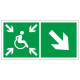Знак эвакуационный Направление движения к пункту (месту) сбора для инвалидов, направо вниз, фотолюм