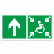 Знак эвакуационный Направление движения к пункту (месту) сбора для инвалидов, прямо, левосторонний, фотолюм